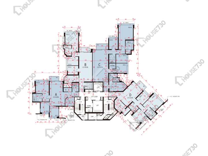 海之戀 平面圖 海之戀 3期 6座 23樓 樓層平面圖 - House730