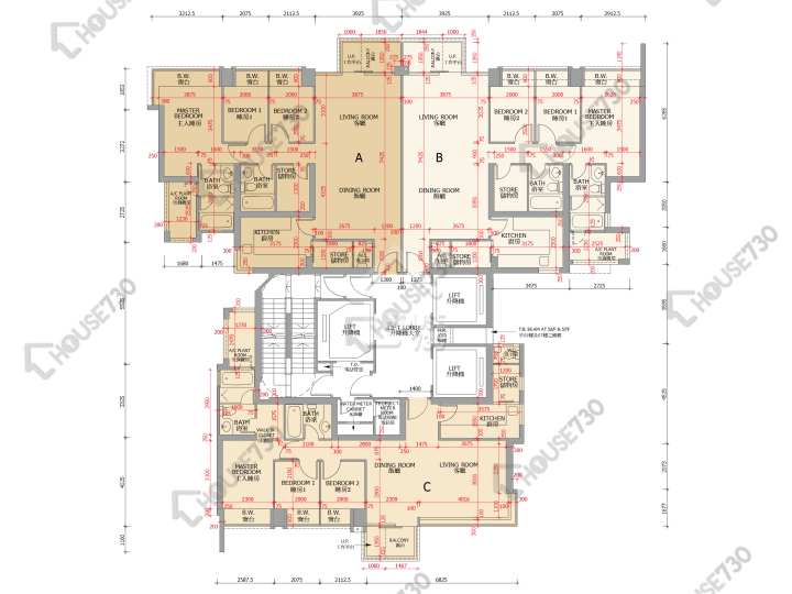 御龍山 平面圖 御龍山 7座 51-52,55-56,57樓 樓層平面圖 - House730