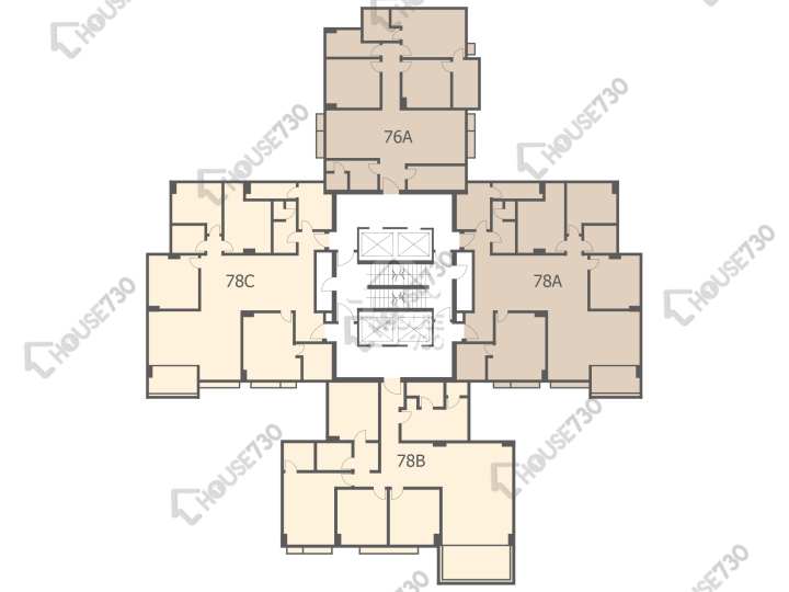 美孚新邨 平面圖 美孚新邨 3期 百老匯街76-78號 1-20樓 樓層平面圖 - House730