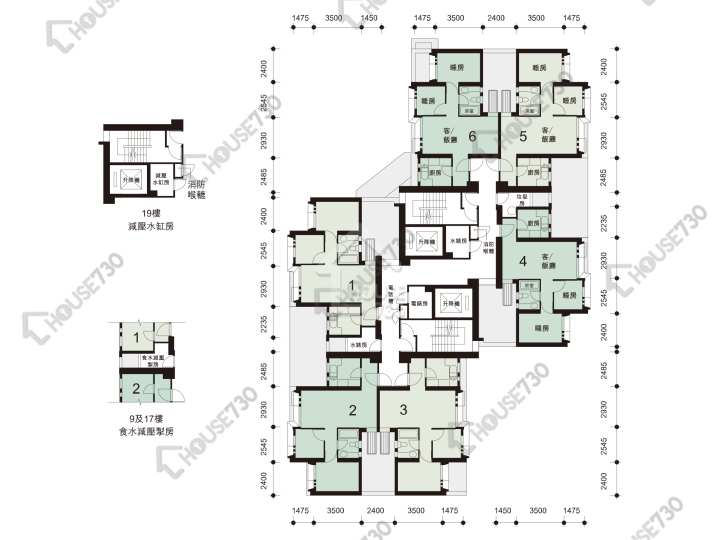 愉翠苑 平面圖 愉翠苑 愉齊閣 (H座) 1-32樓 樓層平面圖 - House730