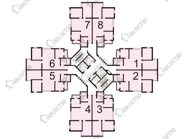 兆山苑 平面圖 兆山苑 杏景閣 (F座) 1-19樓 樓層平面圖 - House730