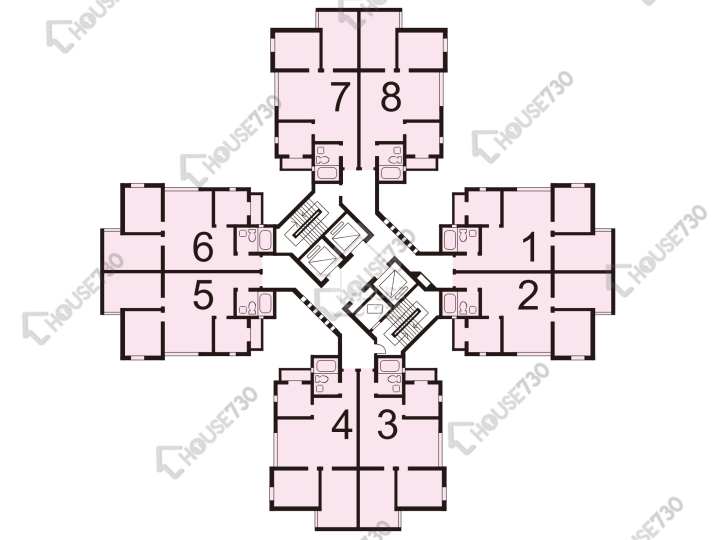 兆山苑 平面圖 兆山苑 杏景閣 (F座) 1-19樓 樓層平面圖 - House730