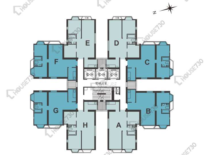 銀禧花園 平面圖 銀禧花園 2座 4-19,21-36,37樓 樓層平面圖 - House730