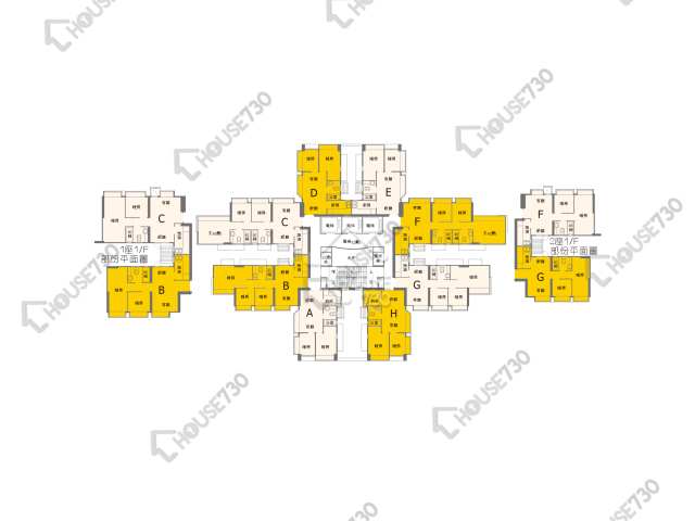 疊茵庭 平面圖 疊茵庭 1座 1樓 樓層平面圖 - House730