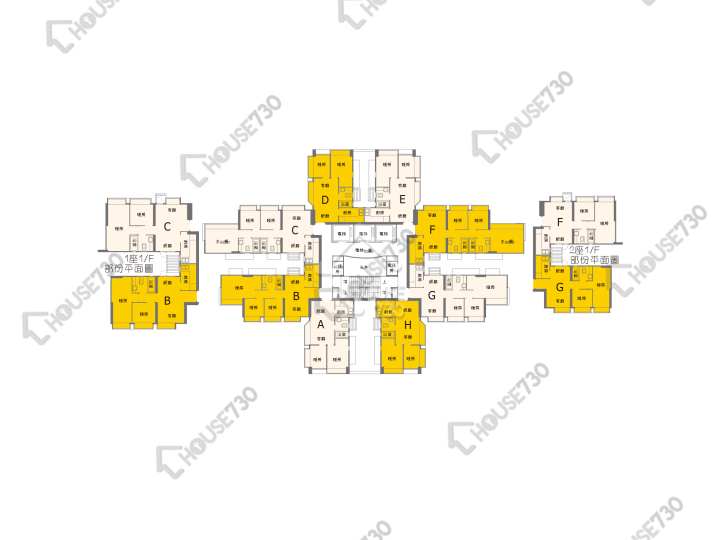 疊茵庭 平面圖 疊茵庭 1座 1樓 樓層平面圖 - House730