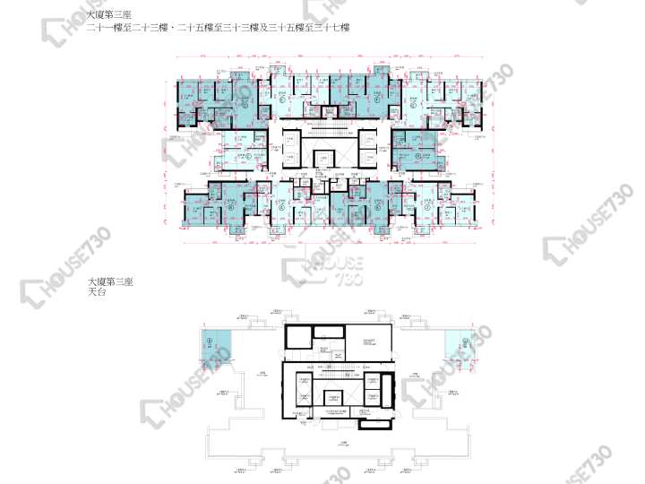 啟德1號 平面圖 啟德1號 II 大廈第3座 21-23,25-33,35-36,37樓 樓層平面圖 - House730