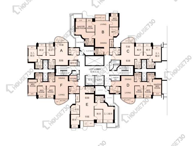 栢慧豪園 平面圖 栢慧豪園 2期 栢慧豪廷 7座 46樓 樓層平面圖 - House730