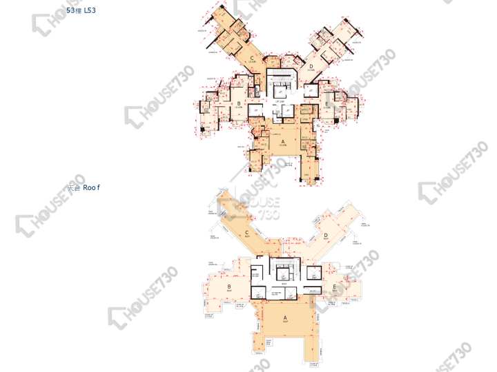 環宇海灣 平面圖 環宇海灣 5座 53樓 樓層平面圖 - House730