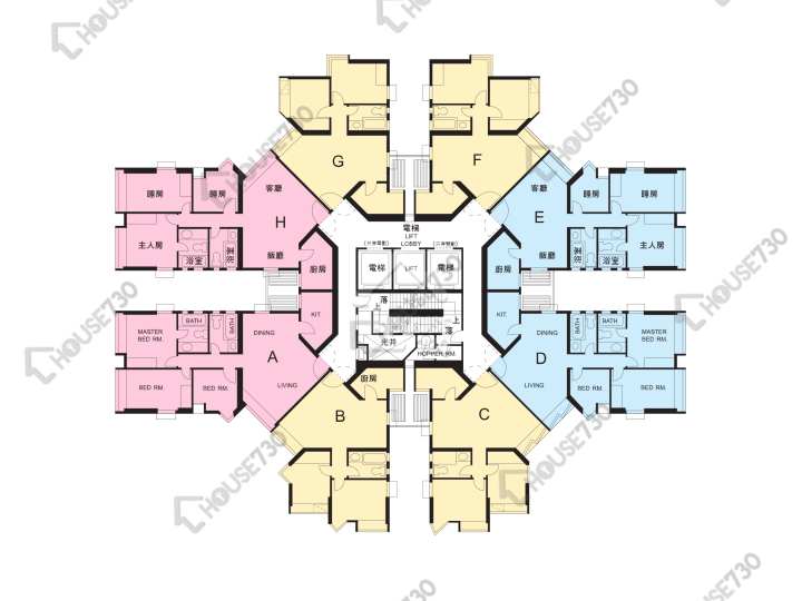 麗港城 平面圖 麗港城 3期 38座 1-27樓 樓層平面圖 - House730