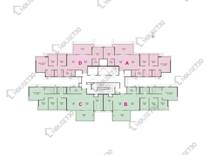 Yoho Town 平面圖 Yoho Town 2期 Yoho Midtown 3座 43樓 樓層平面圖 - House730