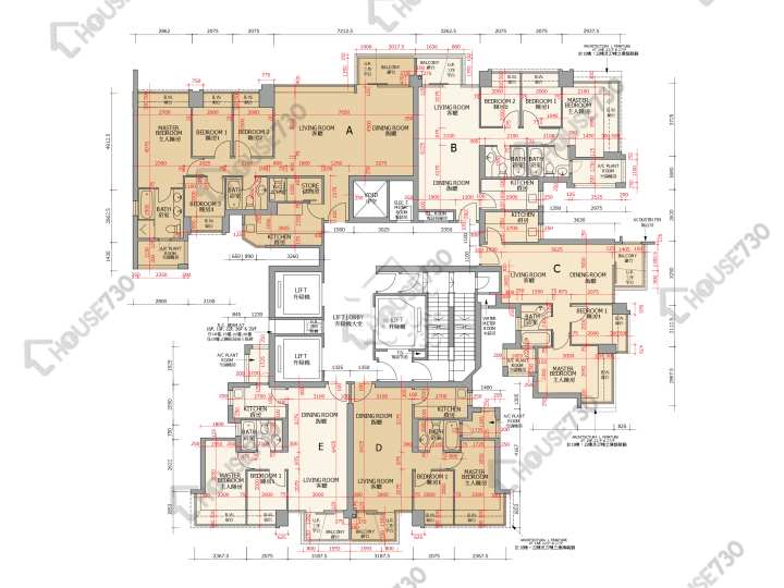 御龍山 平面圖 御龍山 1座 15-22,25-28,29樓 樓層平面圖 - House730