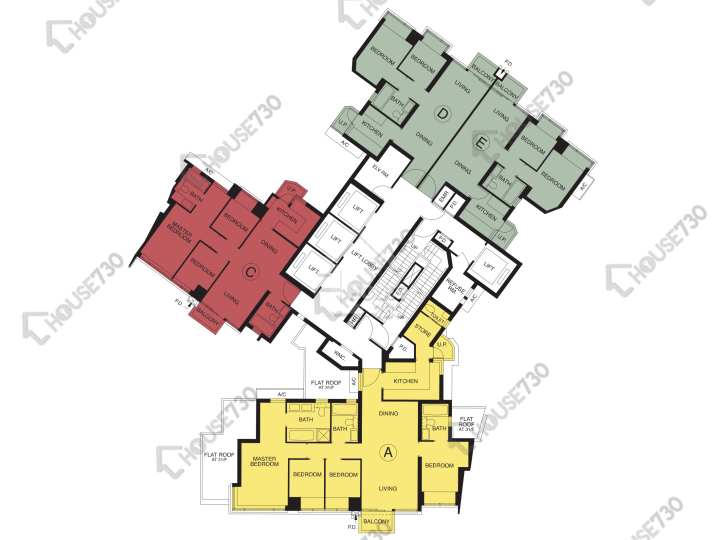 天晉 平面圖 天晉 天晉 7座 32-33,35-43,45樓 樓層平面圖 - House730