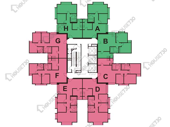 太古城 平面圖 太古城 海天花園 逸天閣 (61座) 4-24樓 樓層平面圖 - House730