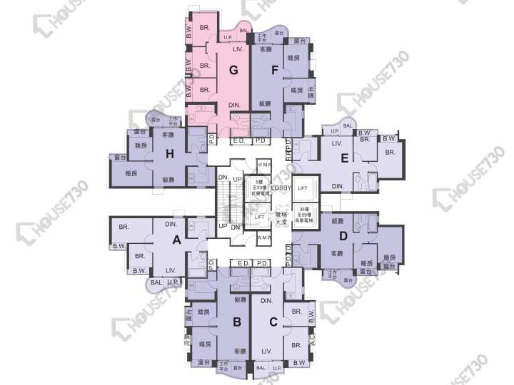 Central Park Towers Floor Plans Central Park Towers Phase 1 Tower 6 7-12,15-23,25-30,32-33,35-43,45-51,52/F Floor Plan - House730
