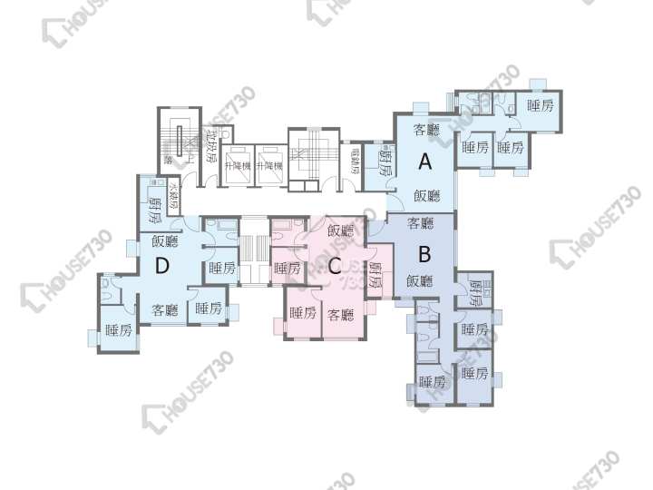 龍門居 平面圖 龍門居 5座 1-26樓 樓層平面圖 - House730