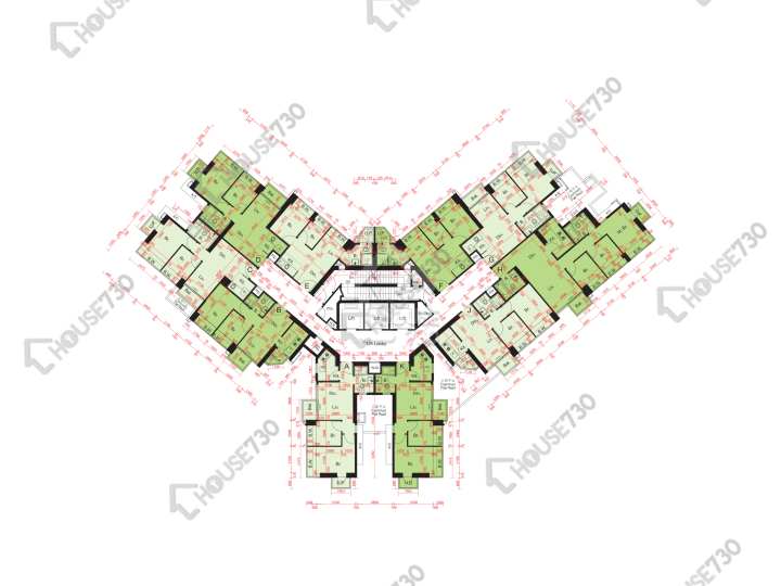 尚悅 平面圖 尚悅 13座 1樓 樓層平面圖 - House730