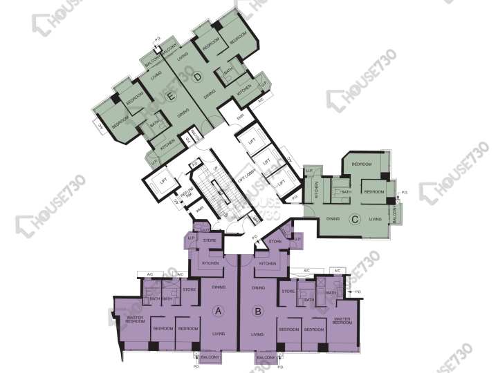 天晉 平面圖 天晉 天晉 1座 6-12,15-23,25-28,29樓 樓層平面圖 - House730