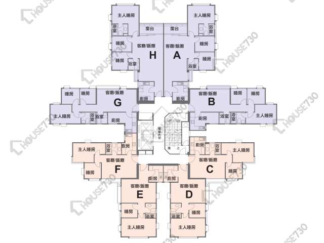 鯉景灣 平面圖 鯉景灣 C段 怡坤閣 (10座) 3-16樓 樓層平面圖 - House730