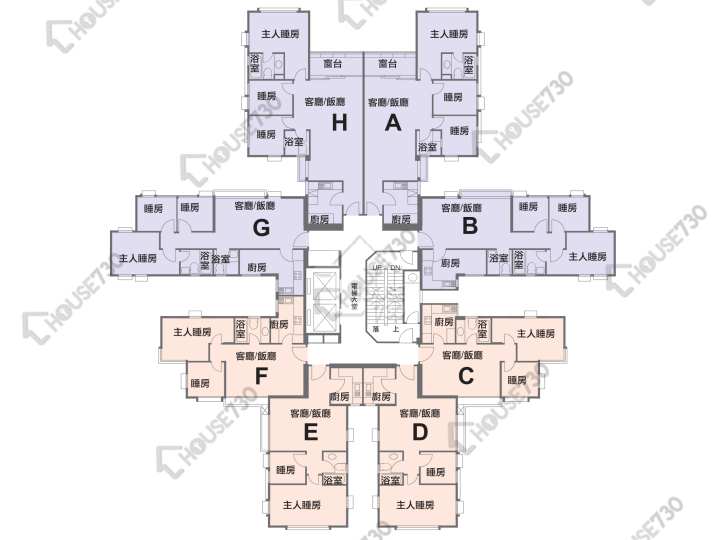 鯉景灣 平面圖 鯉景灣 C段 怡坤閣 (10座) 3-16樓 樓層平面圖 - House730