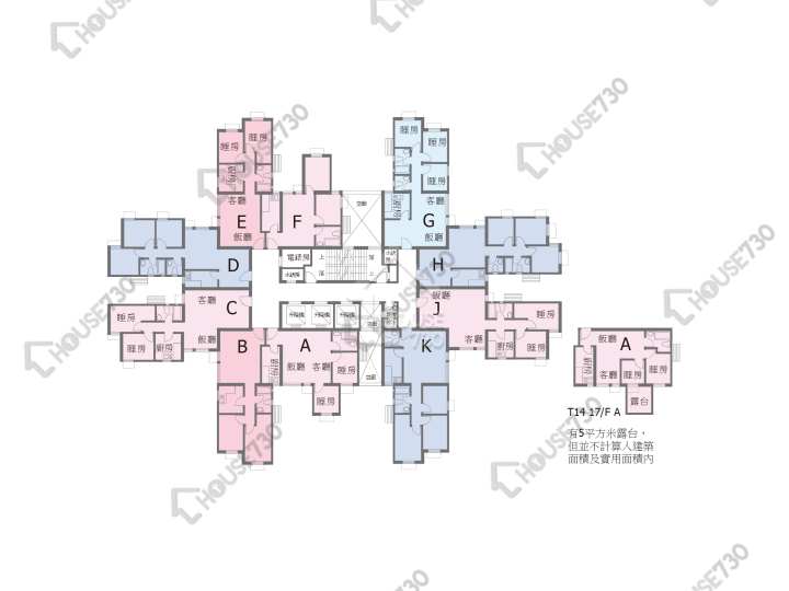 龍門居 平面圖 龍門居 14座 1-16樓 樓層平面圖 - House730