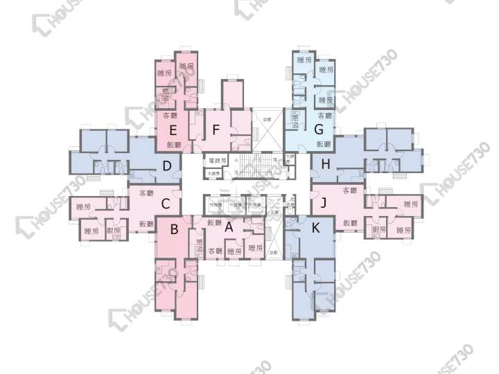 龍門居 平面圖 龍門居 14座 17-30樓 樓層平面圖 - House730