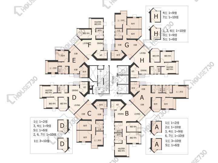 嘉湖山莊 平面圖 嘉湖山莊 1期 樂湖居 1座 1-35樓 樓層平面圖 - House730