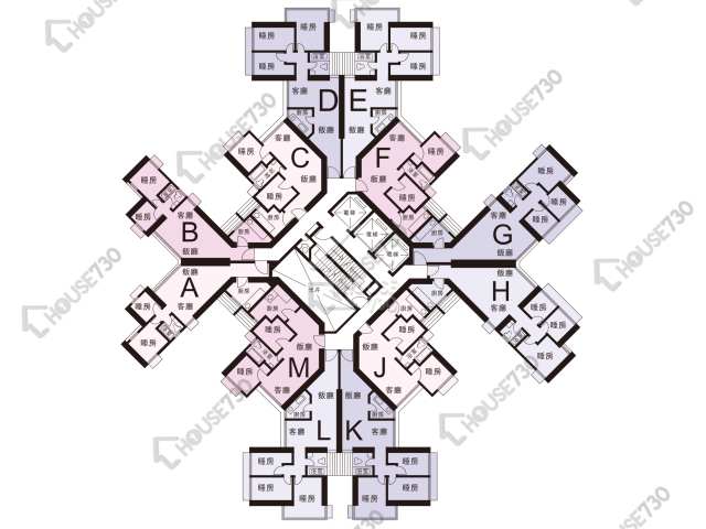 澤豐花園 平面圖 澤豐花園 澤國樓 (1座) 1-37樓 樓層平面圖 - House730