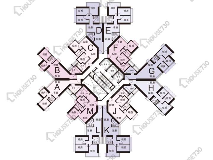 澤豐花園 平面圖 澤豐花園 澤國樓 (1座) 1-37樓 樓層平面圖 - House730