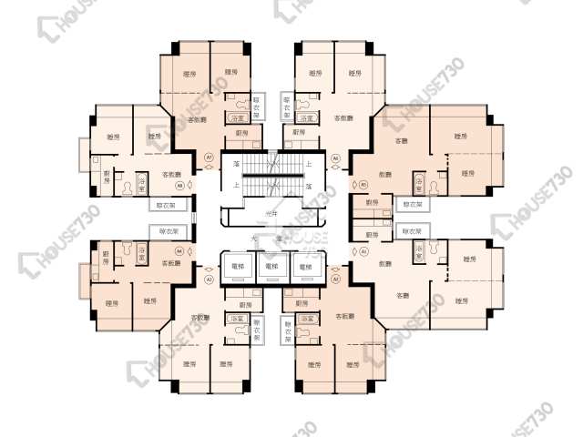 得寶花園 平面圖 得寶花園 A座 11-40樓 樓層平面圖 - House730