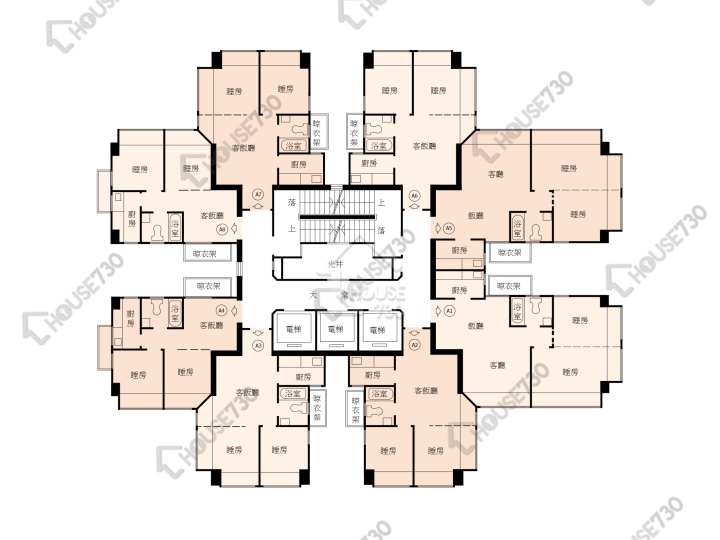 得寶花園 平面圖 得寶花園 A座 11-40樓 樓層平面圖 - House730
