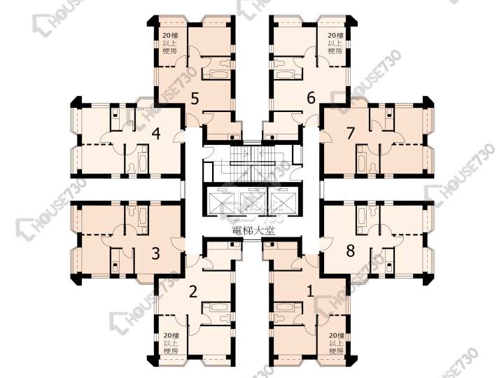 淘大花園 平面圖 淘大花園 2A期 I座 4-35樓 樓層平面圖 - House730