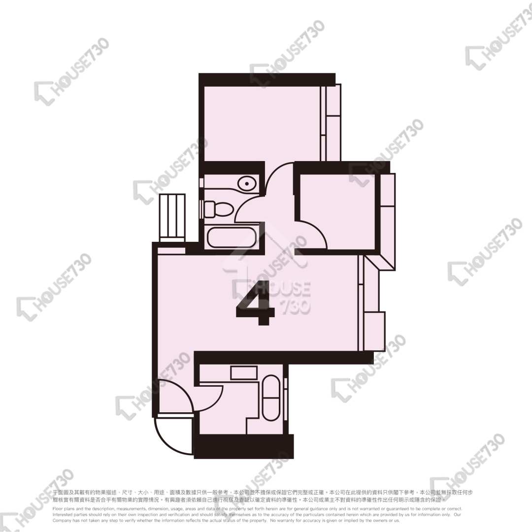Tseung Kwan O CHOI MING COURT Upper Floor Unit Floor Plan 彩桃閣 (E座)-高層/中層/低層-4室 House730-7243471