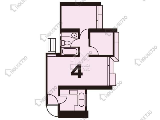 Tseung Kwan O CHOI MING COURT Upper Floor Unit Floor Plan 彩桃閣 (E座)-高層/中層/低層-4室 House730-7243471