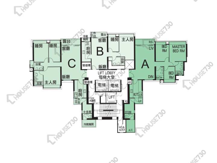 貝沙灣 平面圖 貝沙灣 4期 南灣 9座 8-13,15-23,25-26,27樓 樓層平面圖 - House730