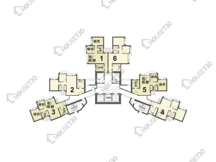 錦泰苑 平面圖 錦泰苑 錦塋閣 (H座) 1-40樓 樓層平面圖 - House730