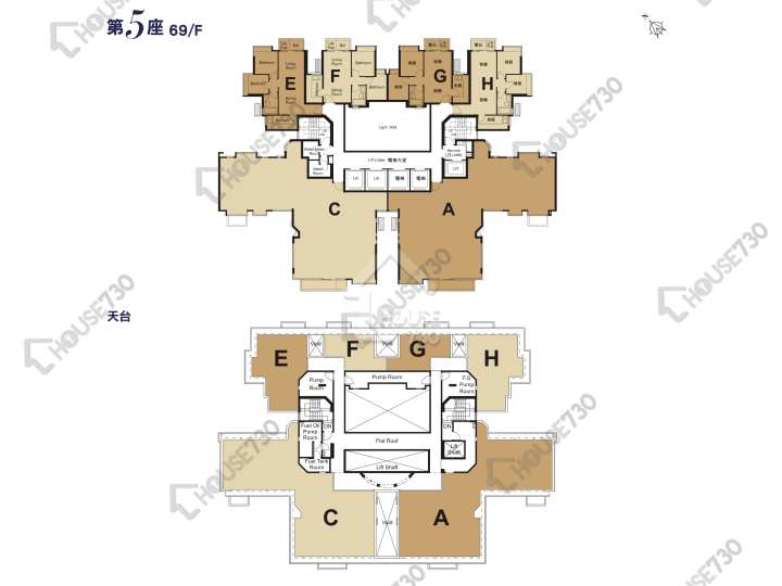 碧堤半島 平面圖 碧堤半島 2期 5座 69樓 樓層平面圖 - House730