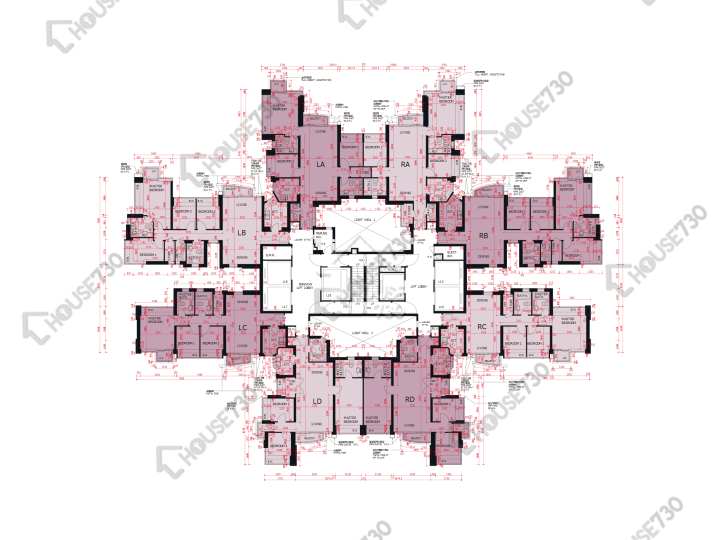 日出康城 平面圖 日出康城 3期A 緻藍天 珀峰 (3座) 5-12,15-19,20樓 樓層平面圖 - House730