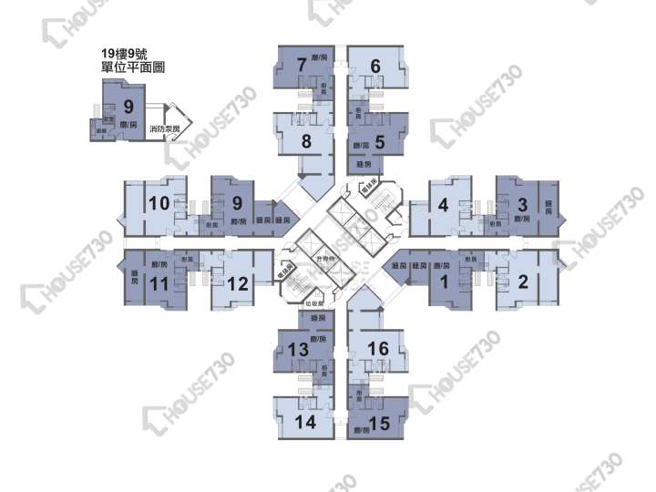 錦豐苑 平面圖 錦豐苑 錦莉閣 (D座) 1-38樓 樓層平面圖 - House730