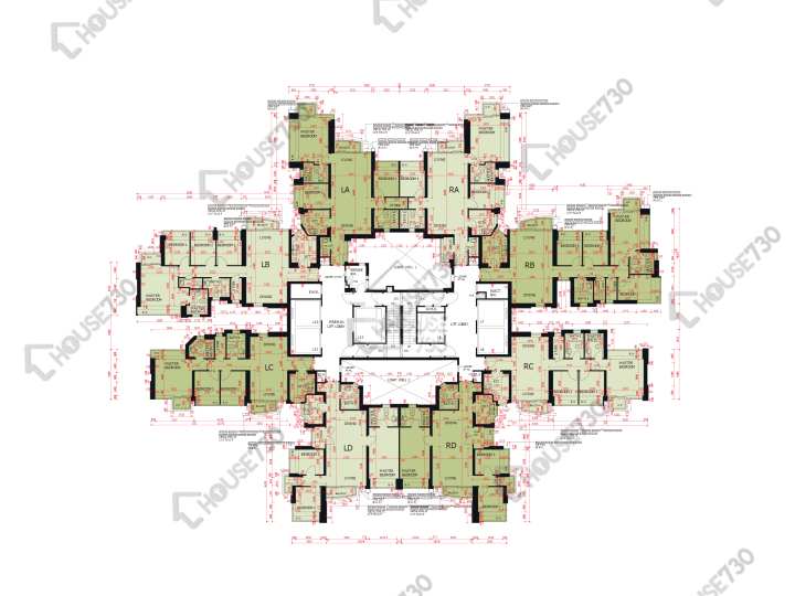 日出康城 平面圖 日出康城 3期A 緻藍天 翠堤 (2座) 23,25-33,35-39,40樓 樓層平面圖 - House730