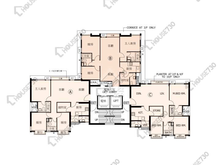 又一居 平面圖 又一居 31座 2-10樓 樓層平面圖 - House730