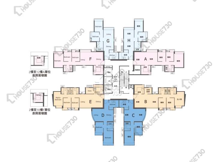 愛琴海岸 平面圖 愛琴海岸 7座 2-3,5-13,15-23,25-31,32樓 樓層平面圖 - House730