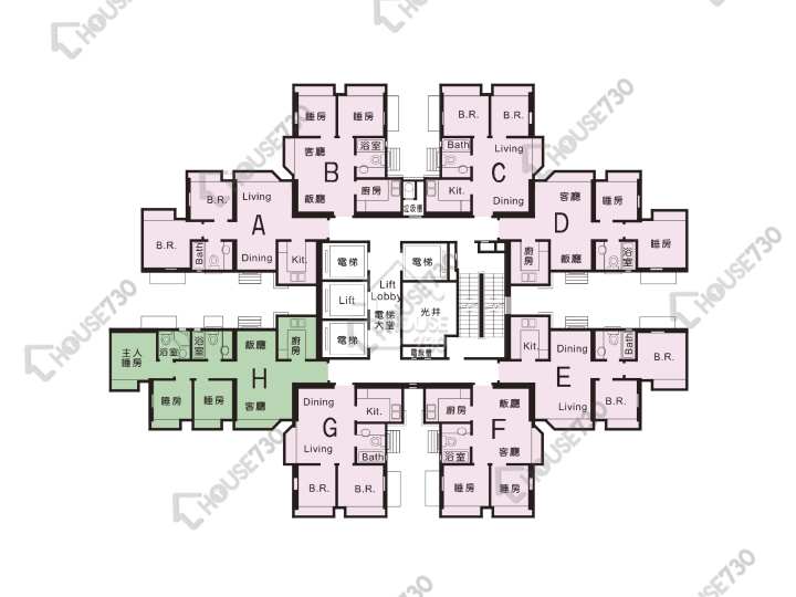 新都城 平面圖 新都城 2期 7座 2-38樓 樓層平面圖 - House730