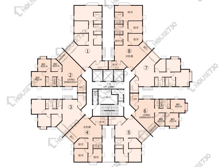 杏花邨 平面圖 杏花邨 48座 21-22樓 樓層平面圖 - House730