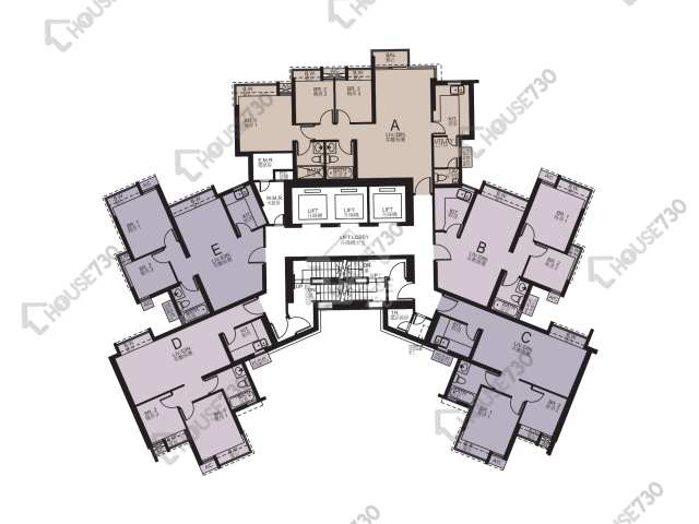 浪澄灣 平面圖 浪澄灣 1座 38-43,45-49,50樓 樓層平面圖 - House730