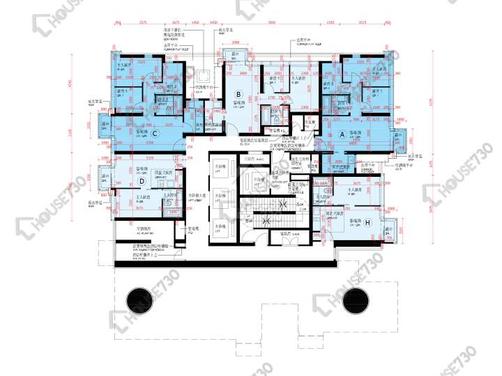 啟德1號 平面圖 啟德1號 I 大廈第2座 3樓 樓層平面圖 - House730