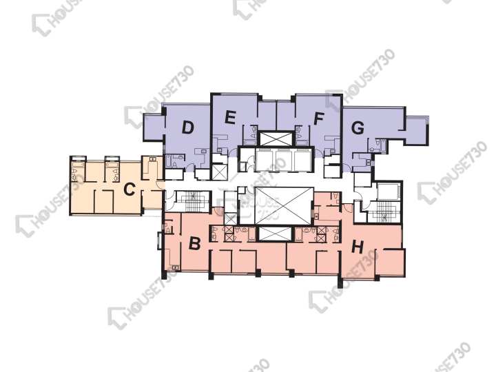 爵悅庭 平面圖 爵悅庭 西爵軒 (B1) 66-68樓 樓層平面圖 - House730