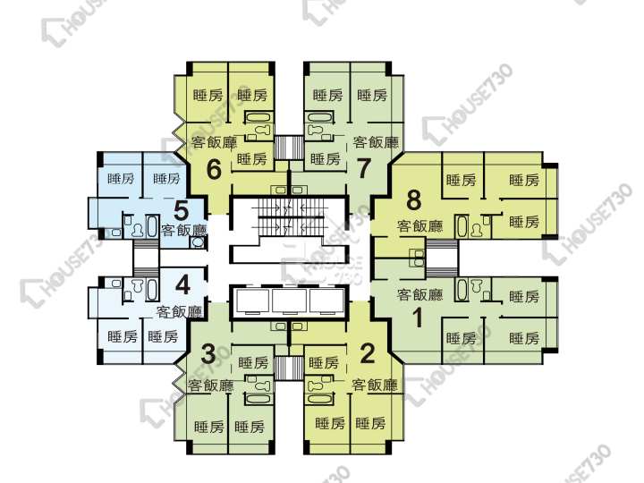 希爾頓中心 平面圖 希爾頓中心 B座 1-29樓 樓層平面圖 - House730