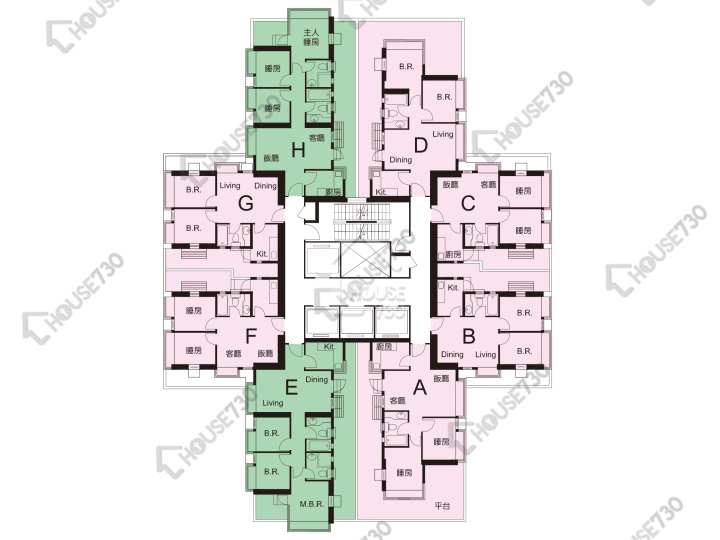 新都城 平面圖 新都城 1期 2座 1樓 樓層平面圖 - House730