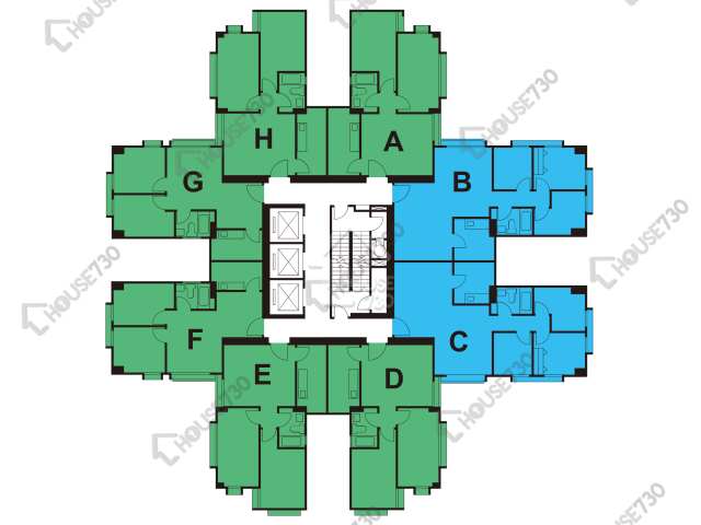 太古城 平面圖 太古城 安盛台 寧安閣 (27座) 4-30樓 樓層平面圖 - House730