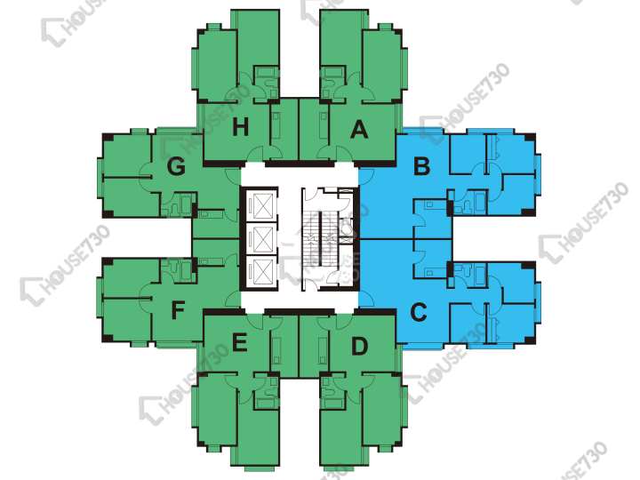 太古城 平面圖 太古城 安盛台 寧安閣 (27座) 4-30樓 樓層平面圖 - House730